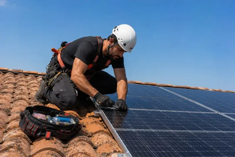 Maintenance et monitoring de panneaux solaires à Yzernay