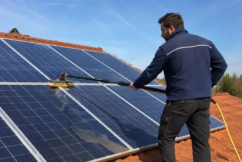 Nettoyage et entretien de panneaux solaires à Yzernay